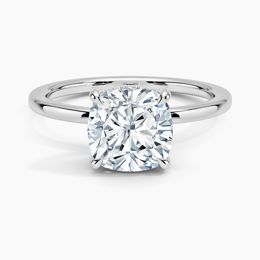 2.15 Karat Cushion Kesim Hidden Halo Tasarım Tektaş Laboratuvar Pırlanta Yüzük - Gilora - Bold Diamonds