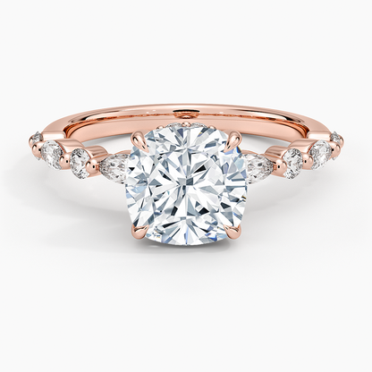 1.60 Carat Princess Halo Design Solitaire Lab Diamond Ring 18K - Florina 