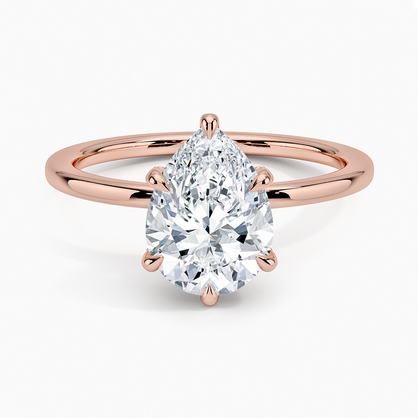 2.15 Karat Damla Kesim Hidden Halo Tasarım Tektaş Laboratuvar Pırlanta Yüzük - Gilora - Bold Diamonds