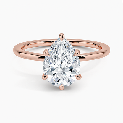 1.60 Carat Princess Halo Design Solitaire Lab Diamond Ring 18K - Florina 