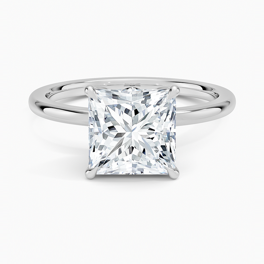 1.60 Carat Princess Halo Design Solitaire Lab Diamond Ring 18K - Florina 