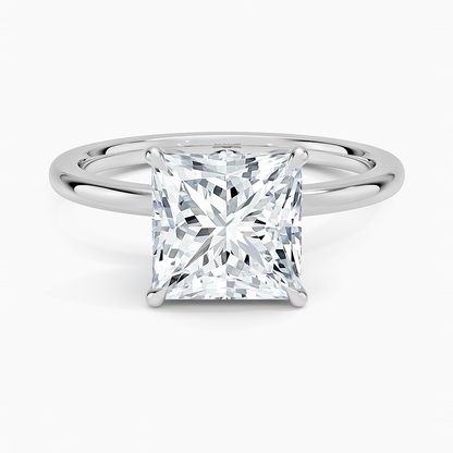 1.60 Carat Princess Halo Design Solitaire Lab Diamond Ring 18K - Florina 