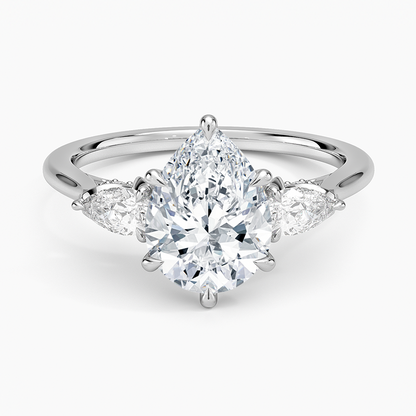 1.60 Carat Princess Halo Design Solitaire Lab Diamond Ring 18K - Florina 