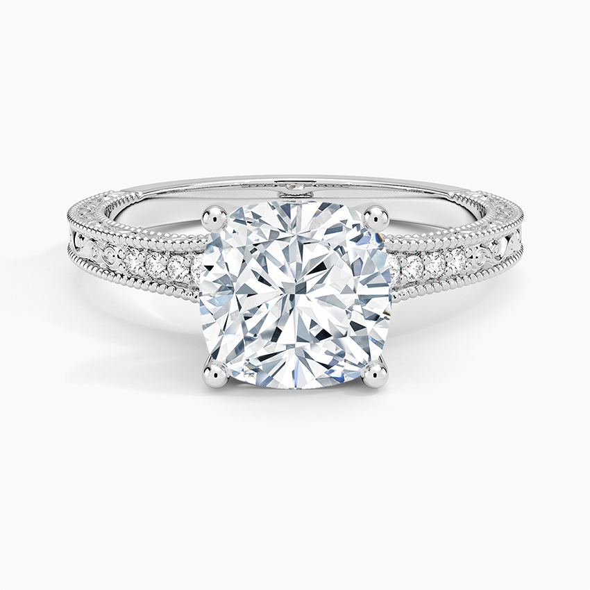 2.15 Cushion Kesim Hidden Halo Tasarım Tektaş Laboratuvar Pırlanta Yüzük - Silora