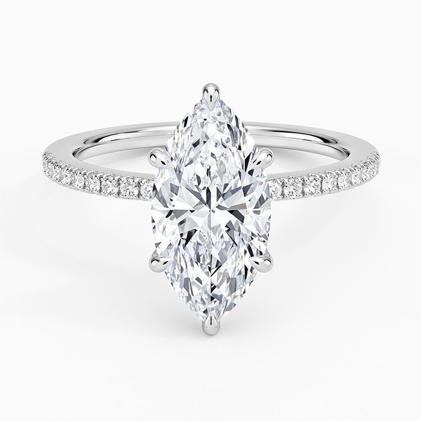 2.25 Karat Marquise Kesim Hidden Halo Tasarım Tektaş Laboratuvar Pırlanta Yüzük - Filora - Bold Diamonds