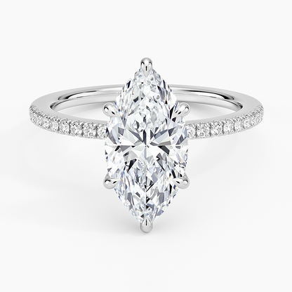 1.60 Carat Princess Halo Design Solitaire Lab Diamond Ring 18K - Florina 