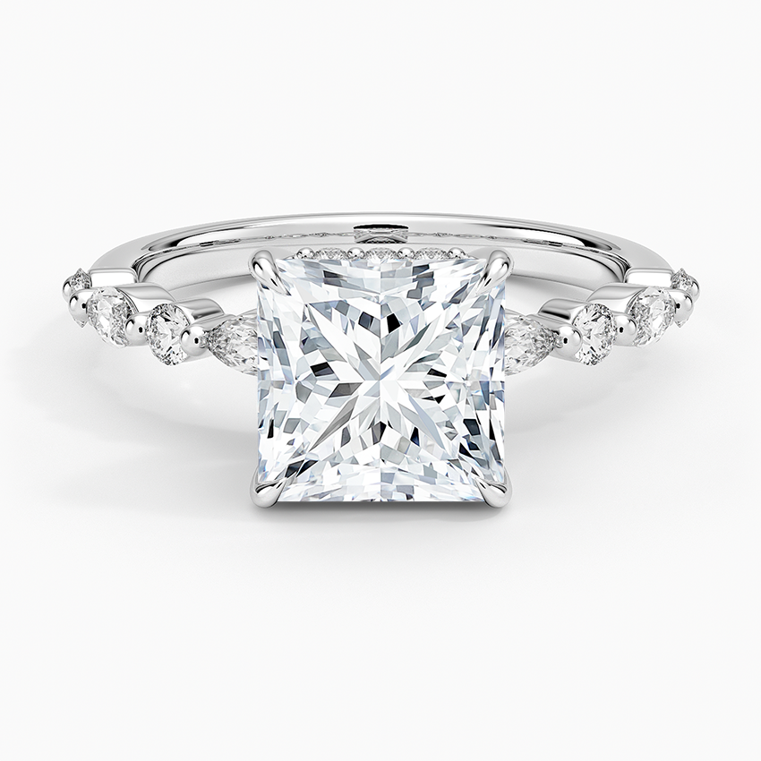 1.60 Carat Princess Halo Design Solitaire Lab Diamond Ring 18K - Florina 