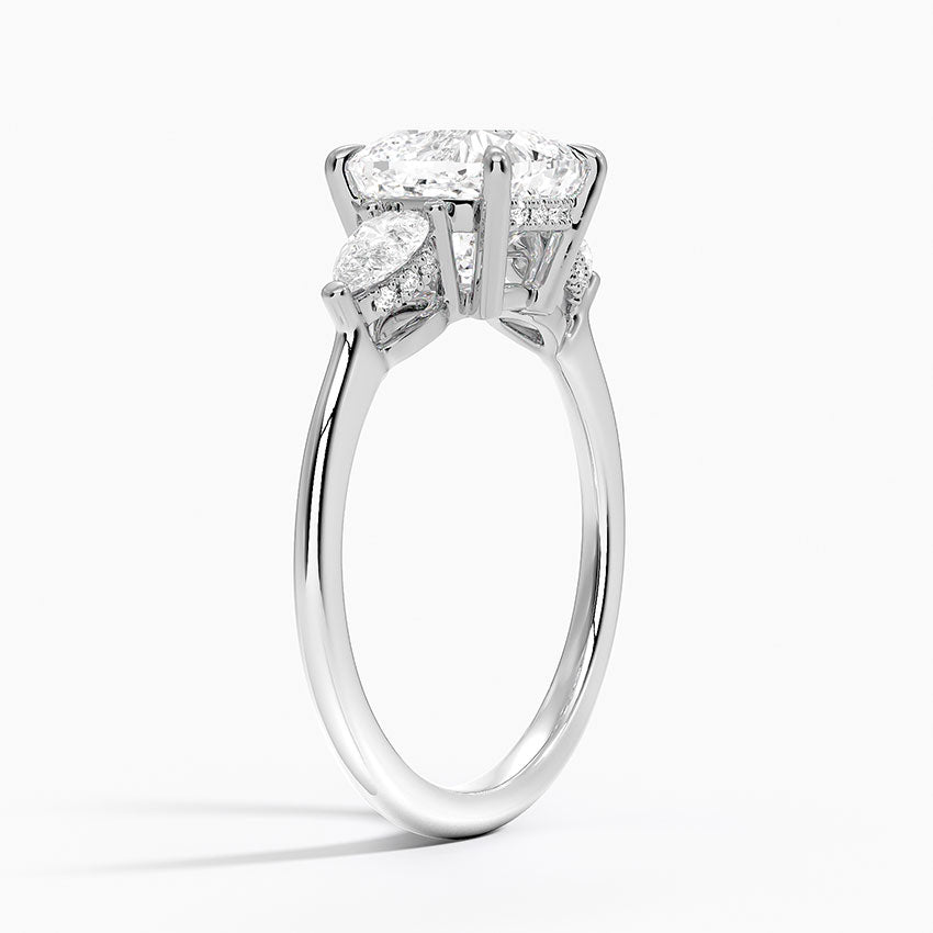 2.50 Cushion Kesim Hidden Halo Tasarım Tektaş Laboratuvar Pırlanta Yüzük - Nilora