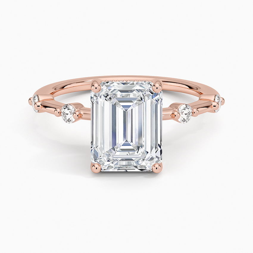 2.20 Karat Emerald Kesim Hidden Halo Tasarım Tektaş Laboratuvar Pırlanta Yüzük - Nice
