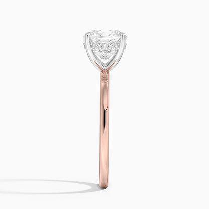 2.10 Karat Cushion Kesim Hidden Halo Tasarım Tektaş Laboratuvar Pırlanta Yüzük 18K  - Elora - Bold Diamonds