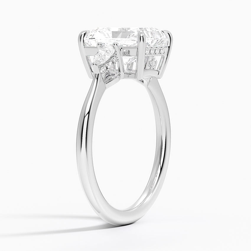 2.50 Karat Radiant Kesim Hidden Halo Tasarım Tektaş Laboratuvar Pırlanta Yüzük  - Madrid