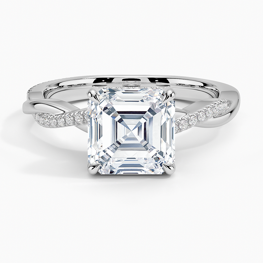2.25 Karat Asscher Kesim Hidden Halo Tasarım Tektaş Laboratuvar Pırlanta Yüzük  - Riga