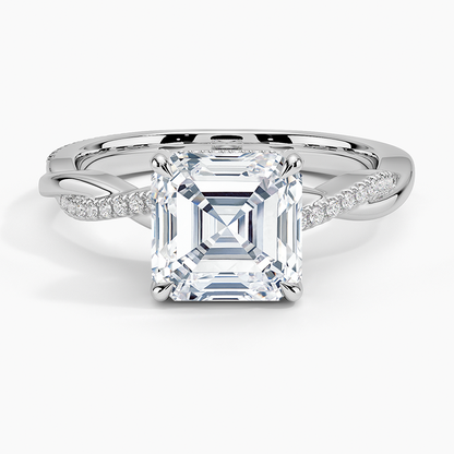 1.60 Carat Princess Halo Design Solitaire Lab Diamond Ring 18K - Florina 
