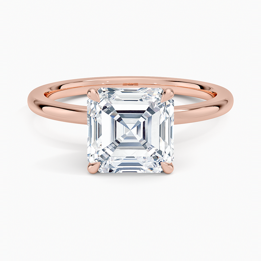 2.15 Karat Asscher Kesim Hidden Halo Tasarım Tektaş Laboratuvar Pırlanta Yüzük - Delora - Bold Diamonds