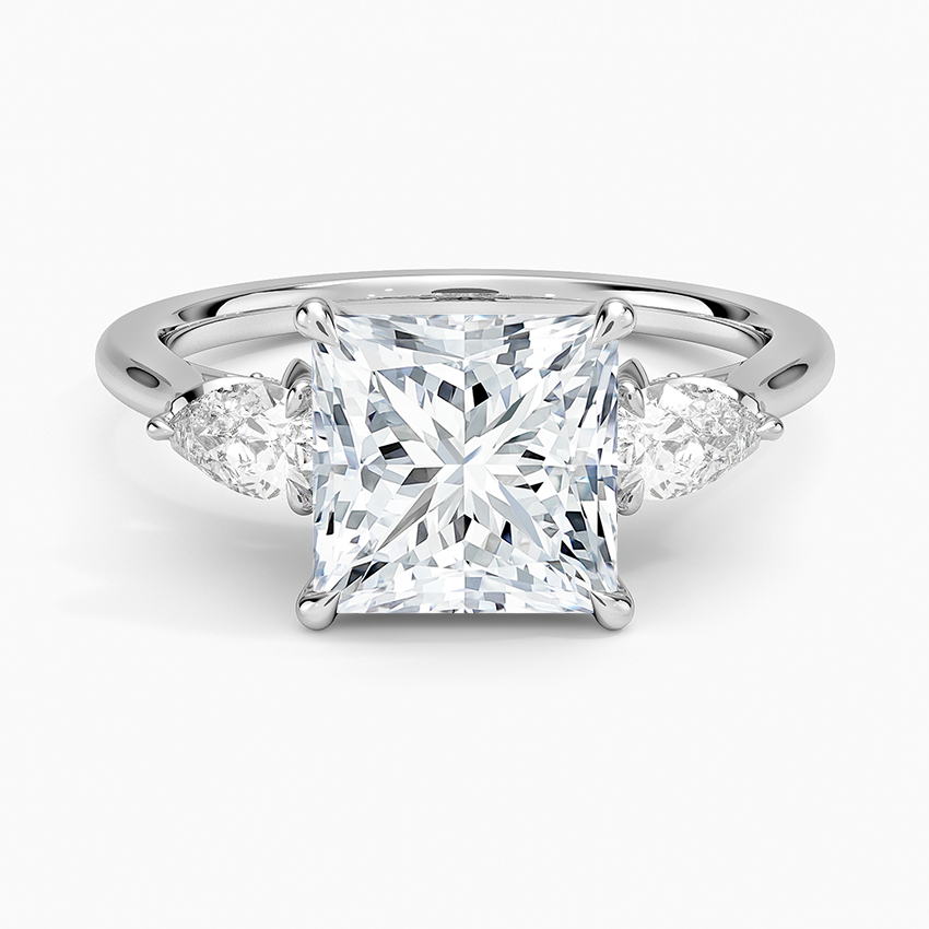 1.60 Carat Princess Halo Design Solitaire Lab Diamond Ring 18K - Florina 