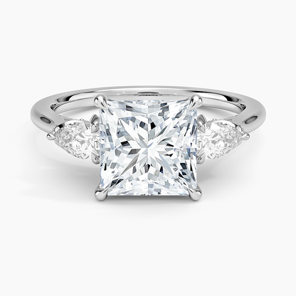 1.60 Carat Princess Halo Design Solitaire Lab Diamond Ring 18K - Florina 