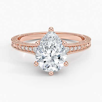 2.15 Damla Kesim Hidden Halo Tasarım Tektaş Laboratuvar Pırlanta Yüzük - Silora