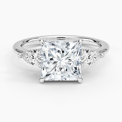 2.50 Prenses Kesim Hidden Halo Tasarım Tektaş Laboratuvar Pırlanta Yüzük - Nilora