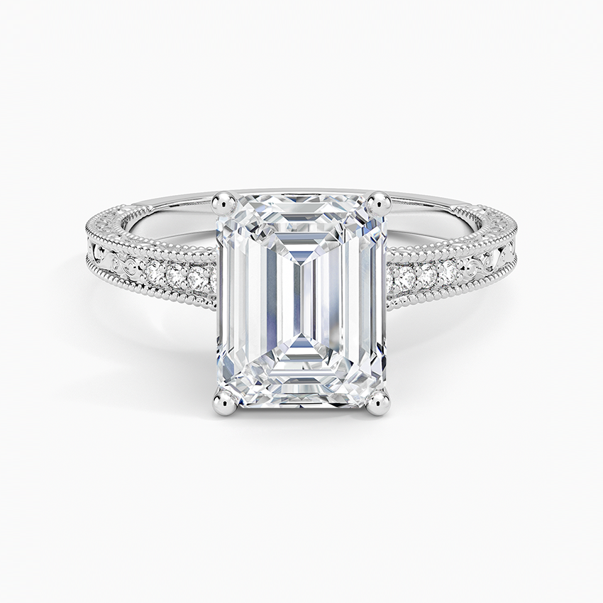 2.15 Karat Emerald Kesim Hidden Halo Tasarım Tektaş Laboratuvar Pırlanta Yüzük - Venice
