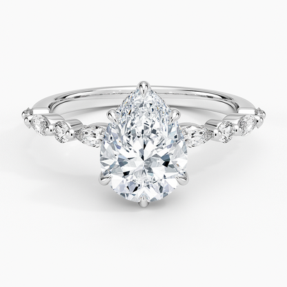 1.60 Carat Princess Halo Design Solitaire Lab Diamond Ring 18K - Florina 