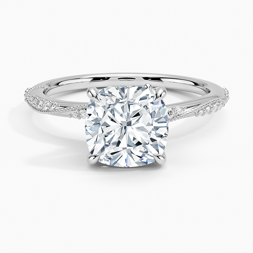 2.25 Karat Cushion Kesim Hidden Halo Tasarım Tektaş Laboratuvar Pırlanta Yüzük 18K  - Melora - Bold Diamonds