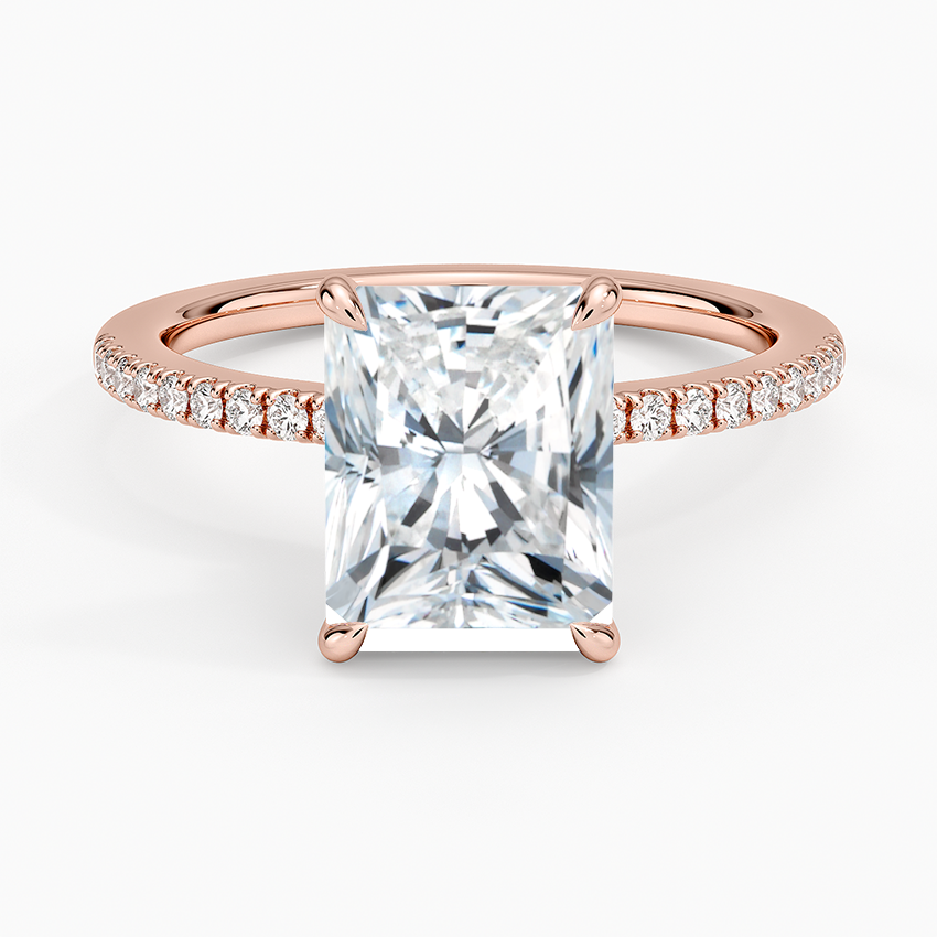 2.25 Karat Radiant Kesim Hidden Halo Tasarım Tektaş Laboratuvar Pırlanta Yüzük - Filora - Bold Diamonds