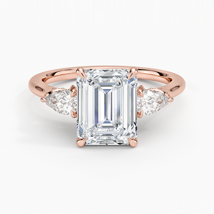 2.75 Karat Emerald Kesim Hidden Halo Tasarım Tektaş Laboratuvar Pırlanta Yüzük - Verona