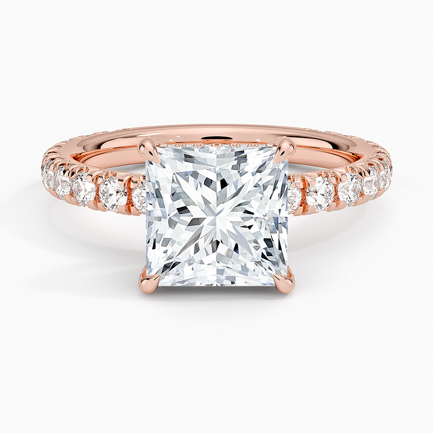 2.75 Karat Prenses Kesim Hidden Halo Tasarım Tektaş Laboratuvar Pırlanta Yüzük 18K  - Selora - Bold Diamonds