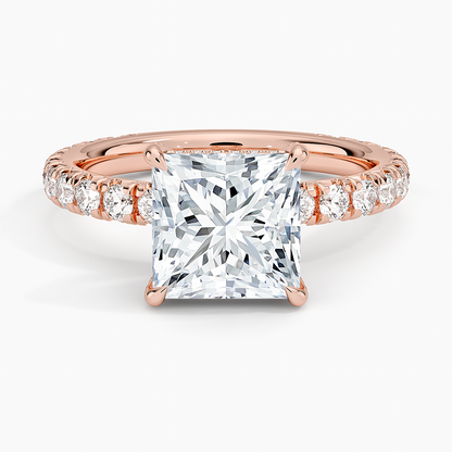 1.60 Carat Princess Halo Design Solitaire Lab Diamond Ring 18K - Florina 