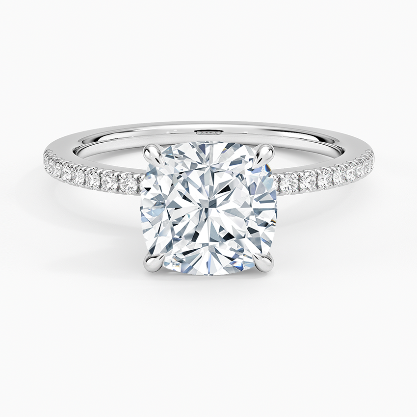 1.60 Carat Princess Halo Design Solitaire Lab Diamond Ring 18K - Florina 