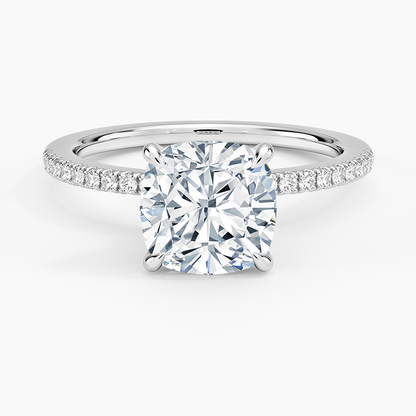 1.60 Carat Princess Halo Design Solitaire Lab Diamond Ring 18K - Florina 