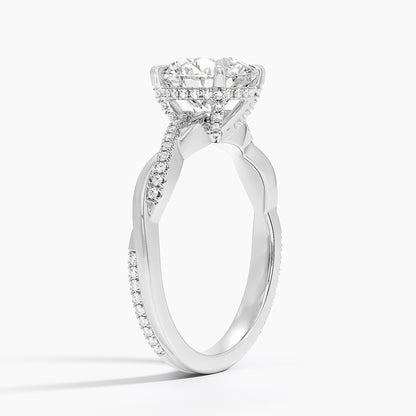 2.25 Karat Hidden Halo Tasarım Tektaş Laboratuvar Pırlanta Yüzük 18K  - Talora