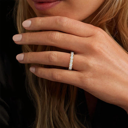 Tam Tur Yüzük 2.00 Karat Emerald Kesim Laboratuvar Pırlanta Yüzük 18K - Bold Diamonds