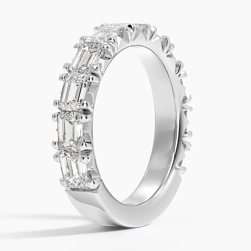 Tam Tur Yüzük 2.00 Karat Emerald Kesim Laboratuvar Pırlanta Yüzük 18K - Bold Diamonds