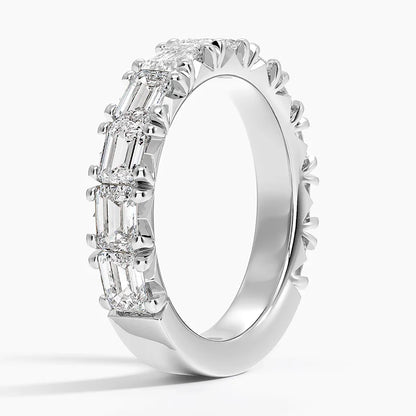 Tam Tur Yüzük 2.00 Karat Emerald Kesim Laboratuvar Pırlanta Yüzük 18K - Bold Diamonds