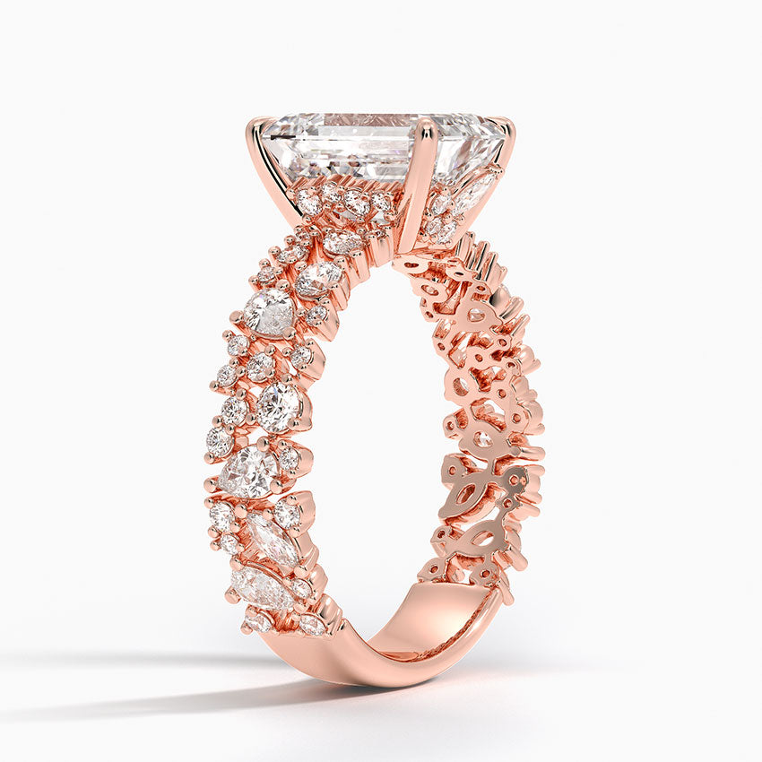 3.00 Karat Emerald Kesim Özel Tasarım Tektaş Laboratuvar Pırlanta Yüzük - Cannes