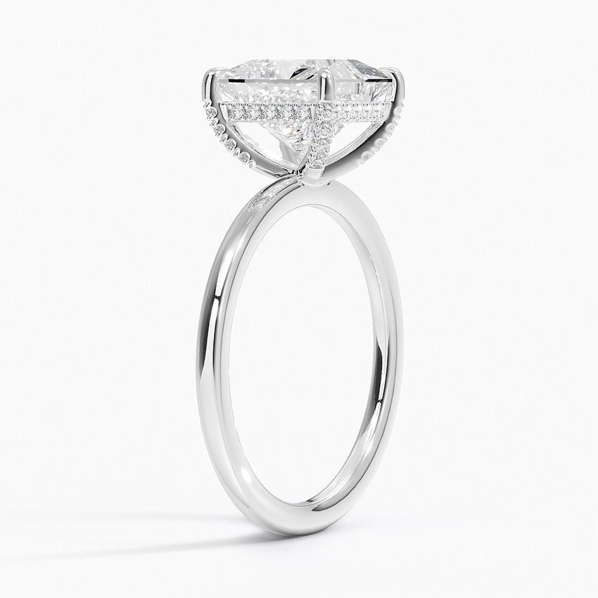 1.60 Carat Princess Halo Design Solitaire Lab Diamond Ring 18K - Florina 