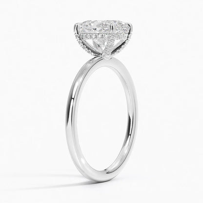 1.60 Carat Princess Halo Design Solitaire Lab Diamond Ring 18K - Florina 