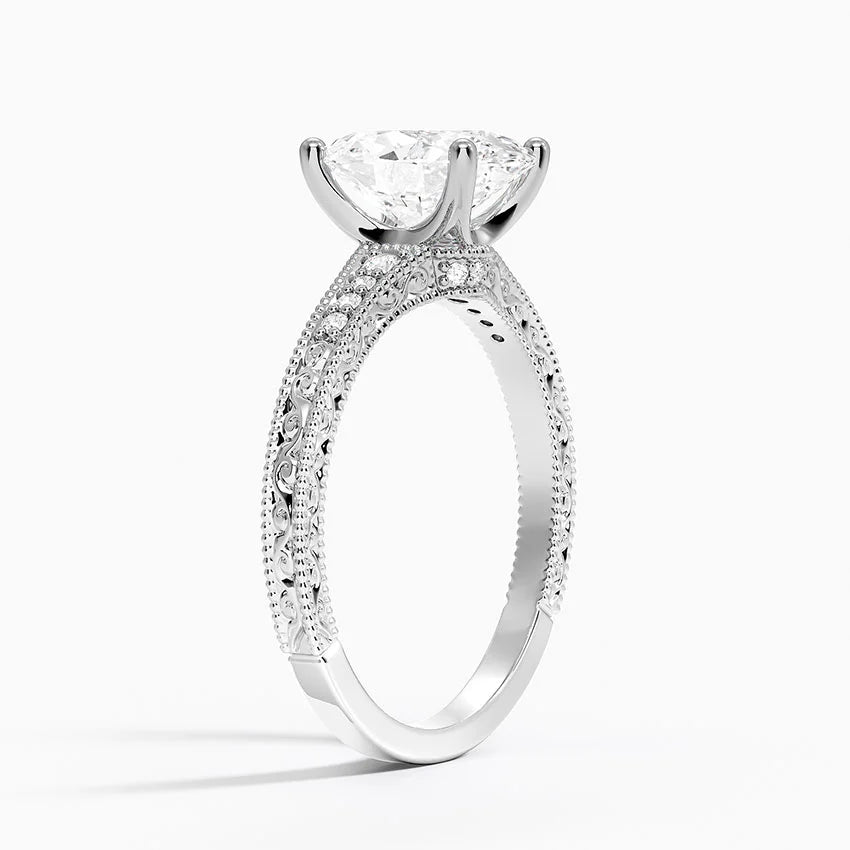 2.15 Karat Oval Kesim Hidden Halo Tasarım Tektaş Laboratuvar Pırlanta Yüzük - Venice