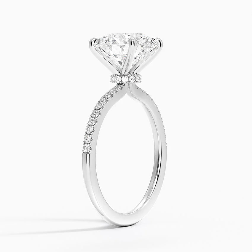 1.60 Carat Princess Halo Design Solitaire Lab Diamond Ring 18K - Florina 