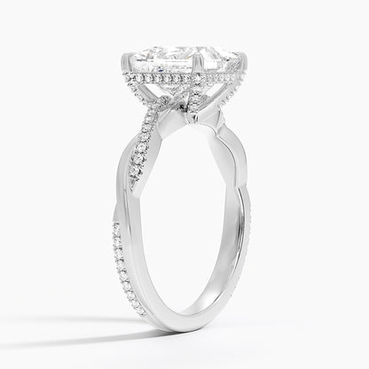 2.25 Karat Prenses Kesim Hidden Halo Tasarım Tektaş Laboratuvar Pırlanta Yüzük 18K  - Talora