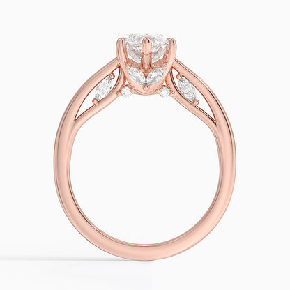 2.30 Marquise Kesim Hidden Halo Tasarım Tektaş Laboratuvar Pırlanta Yüzük - Dalara