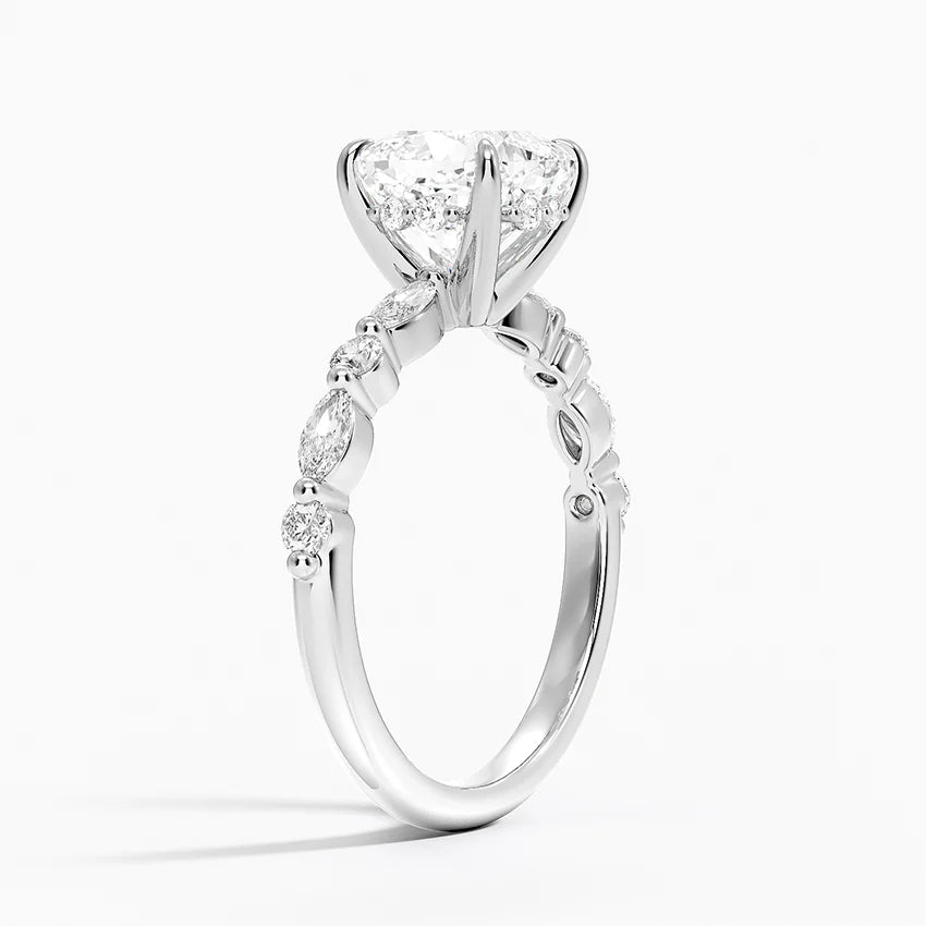1.60 Carat Princess Halo Design Solitaire Lab Diamond Ring 18K - Florina 