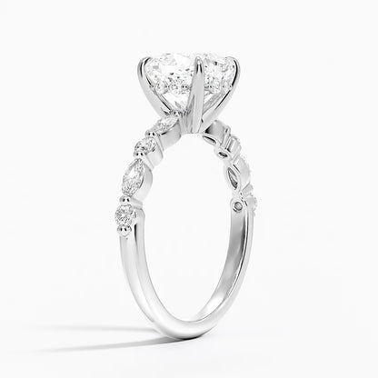 1.60 Carat Princess Halo Design Solitaire Lab Diamond Ring 18K - Florina 
