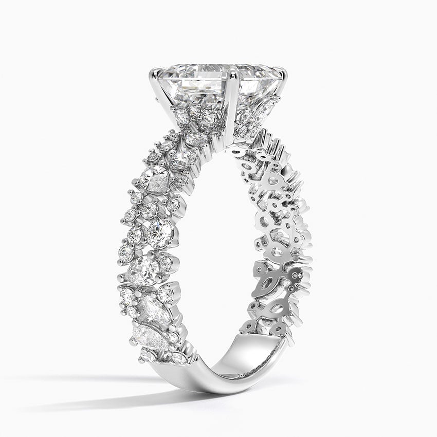 3.00 Asscher Kesim Özel Tasarım Tektaş Laboratuvar Pırlanta Yüzük  - Aylora