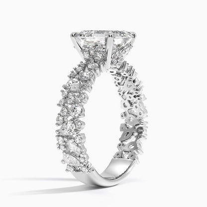 3.00 Asscher Kesim Özel Tasarım Tektaş Laboratuvar Pırlanta Yüzük  - Aylora