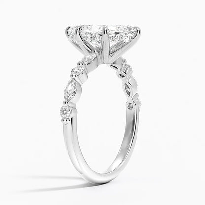 1.60 Carat Princess Halo Design Solitaire Lab Diamond Ring 18K - Florina 