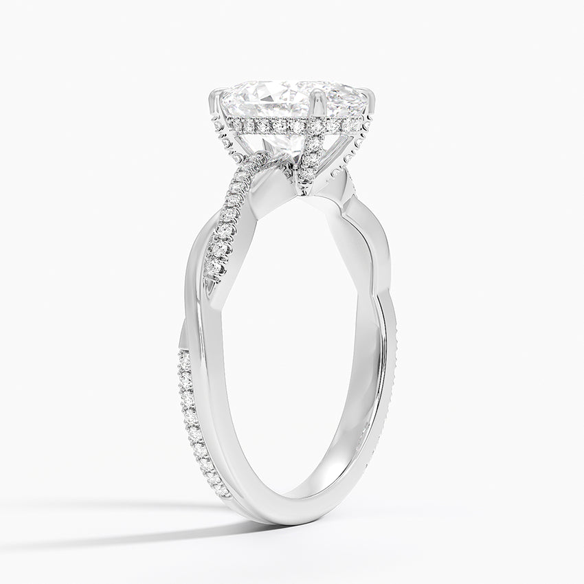 2.25 Karat Oval Kesim Hidden Halo Tasarım Tektaş Laboratuvar Pırlanta Yüzük  - Riga