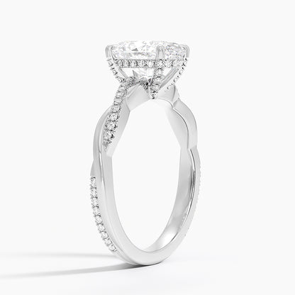 2.25 Karat Oval Kesim Hidden Halo Tasarım Tektaş Laboratuvar Pırlanta Yüzük 18K  - Talora