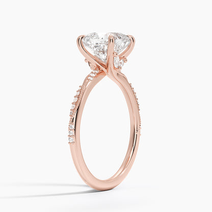 2.25 Karat Cushion Kesim Hidden Halo Tasarım Tektaş Laboratuvar Pırlanta Yüzük 18K  - Melora